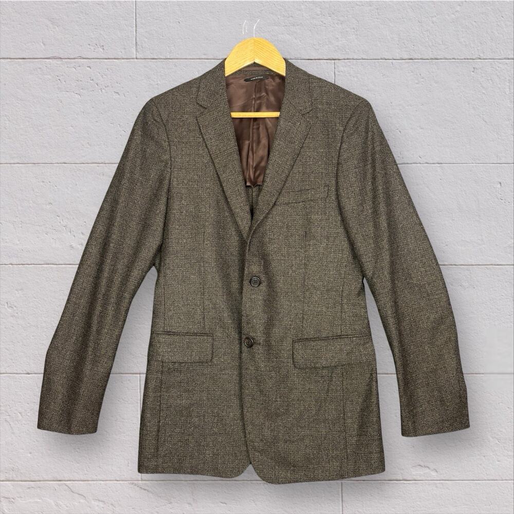 Prada Soft Tailored Virgin Wool Blazer Made in Italy Size 46 Brown